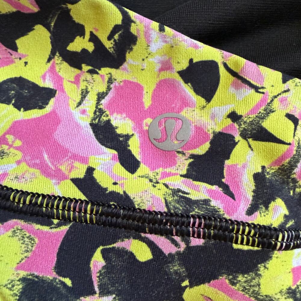 Lululemon Energy sports bra sz 10 Fluoro Floral Multi strappy criss cross no pad - Picture 5 of 6